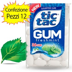 Tic Tac Gum Gusto Freshmint Confezione 12 Pacchi di Tic Tac da 14 grammi Ciascuno
