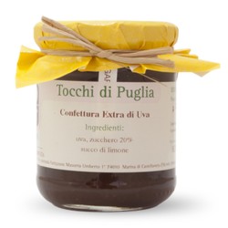 Jam of Grapes in Jar of 260 grams by the organic farm Tocchi di Puglia