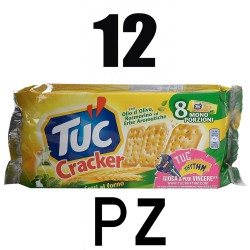 Tuc Crackers Gusto Olio D'oliva Rosmarino ed Erbe Aromatiche 12 Multipack Da 250 Grammi Ciascuno Snacks Salato