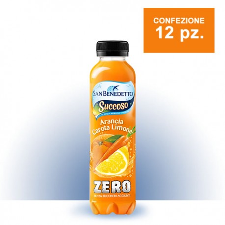 San Benedetto Succoso Zero Arancia Carota Limone Confezione 12 bottiglie da 0,40 Litri