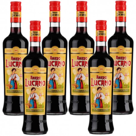 Multipack 6 Pz Amaro Lucano Tradizione Italiana Amari Liquore a Base Di Erbe