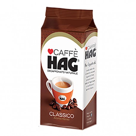 Hag Caffe' Classico In Confezione Da 250 Gr Caffe' Decaffeinato Moka Intenso Aroma Classico