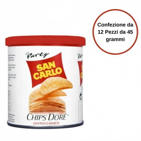 San Carlo Chips Dore' Gusto Classico Confezione da 12 Pezzi da 45 Grammi
