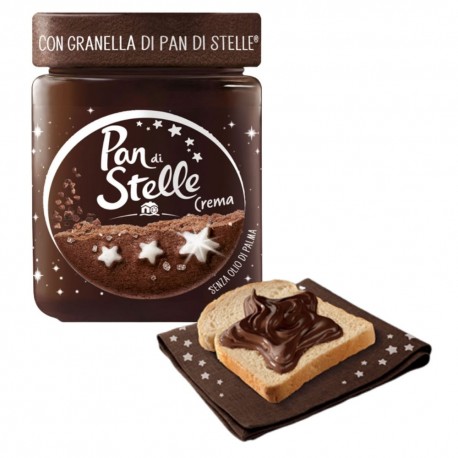 Crema Spalmabile Alle Nocciole Cacao Con Granella di Biscotto Pan Di Stelle 330 Grammi
