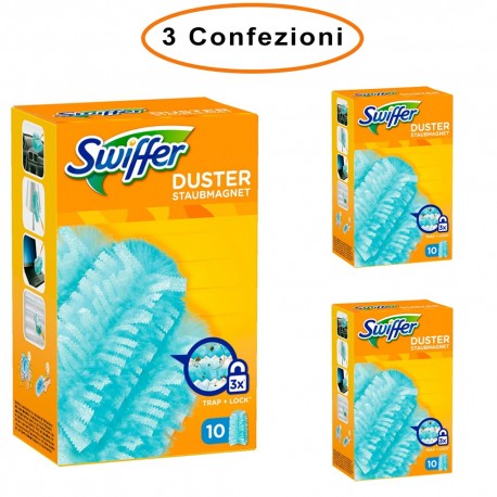 Swiffer Duster Ricarica per Piumino Cattura Polvere 3 Confezioni da 10 Piumini