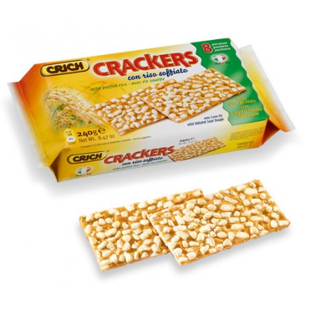 CRICH crackers con riso soffiato in confezione da 240 grammi