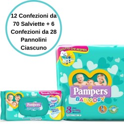 Pampers Baby Dry 3 Midi Pannolini 6 Confezioni + Baby Fresh Salviette