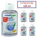 Laurit Soluzione Disinfettante Gel 5 Flaconi da 125 ml Battericida Virucida Rinfrescante 
