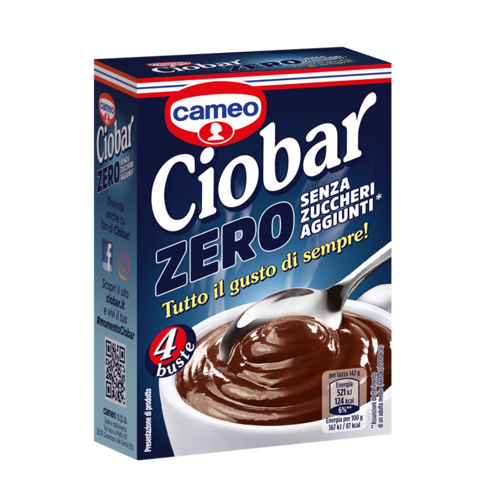 Cameo Ciobar Zero Cioccolata Calda In Confezione Da 4 Buste Da 19 Grammi  Ciascuna - Buonitaly