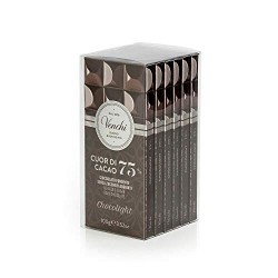 Kit Tavolette Astucciate Chocolight Fondente 75%, 600g - Senza Zuccheri Aggiunti, Senza Glutine - Set di 6