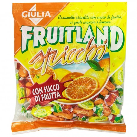 GIULIA Fruitland Spicchi Caramelle Assortite con Succo di Frutta 300 Grammi