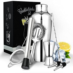 Vezato Shaker cocktail - Set cocktail innovativo - Lavabile in lavastoviglie - Kit cocktail inossidabile - Cocktail set speciale