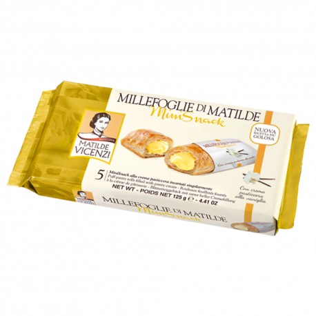Matilde Vicenzi Millefoglie Con Crema Pasticceria 5 Mini Snack 125 Grammi