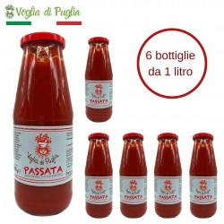 Passata di Pomodoro Artigianale Voglia di Puglia 6 Bottiglie da lt 1 Ognuno