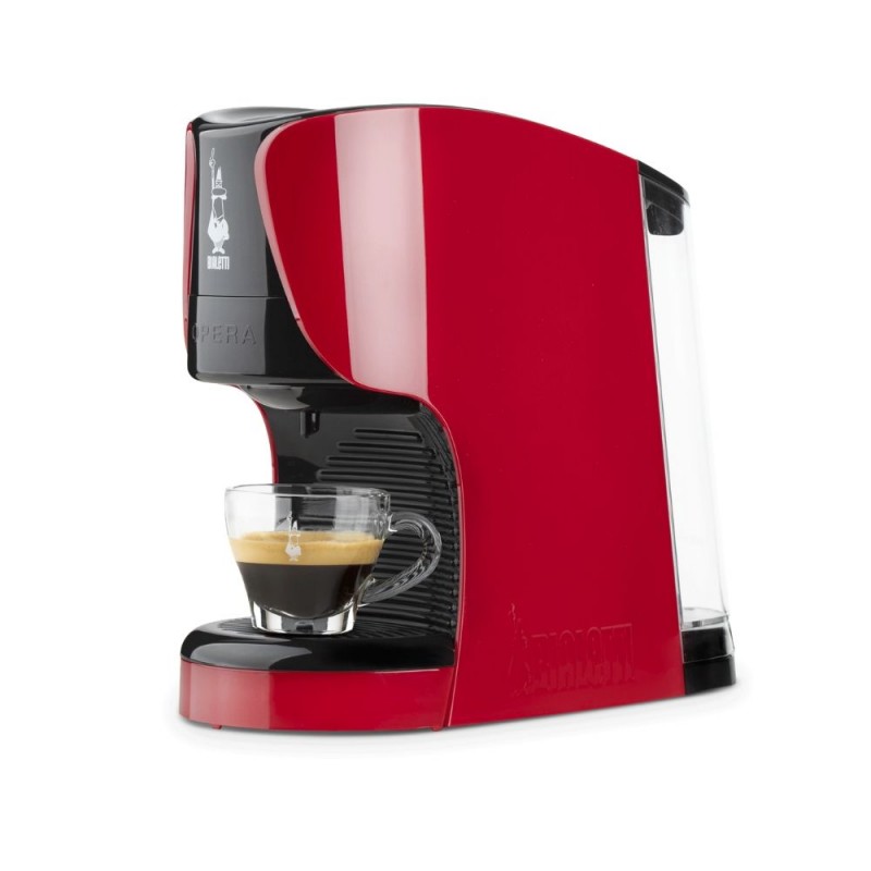 Macchina Caffé Espresso Sistema di ricarica Capsule Bialetti / Cialde /  Macinato in Polvere con Erogatore di Vapore colore Rosso - CF37 Tazzissima