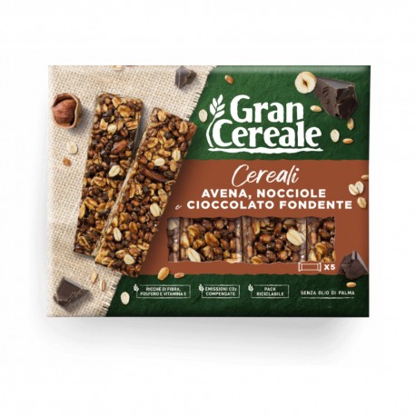 Gran Cereale Barrette Cereali Avena Nocciole Cioccolato Fondente da 135  grammi - Buonitaly
