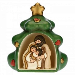 THUN - Mini Presepe Completo in Albero di Natale - Decorazioni Natale Casa - Linea Presepe Classico - Ceramica - 23 h cm