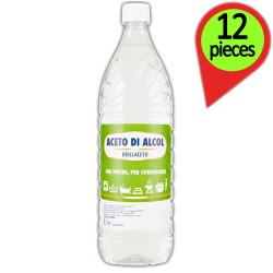 Brillaceto Alcohol Vinegar to Clean and Store Pack of 12 bottles of 1 liter each