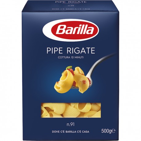 BARILLA I Classici Pipe Rigate N. 91 Cottura 10 Minuti   500 Grammi