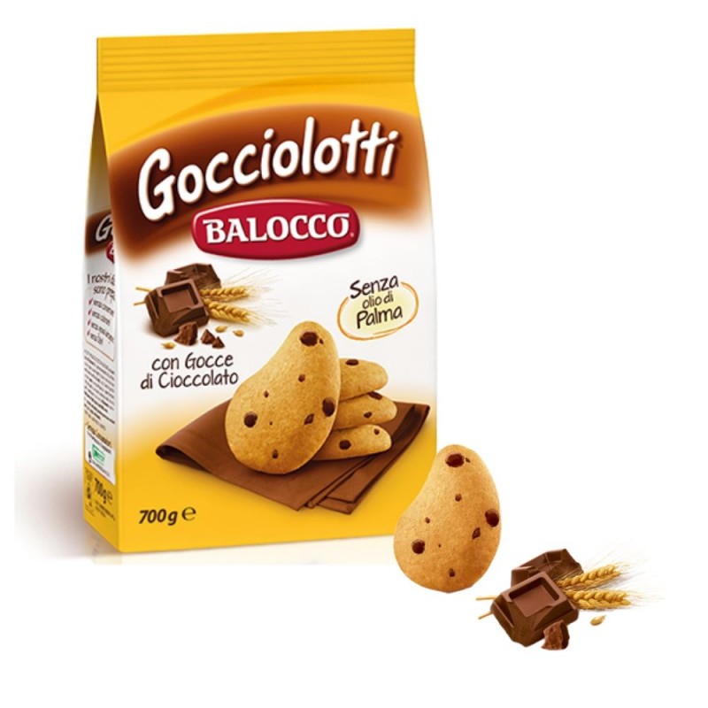 Balocco Gocciolotti Frollini Con Gocce Di Cioccolato In Confezione Da 700  Grammi - Buonitaly