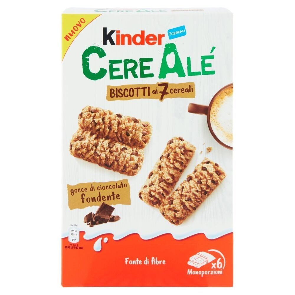 Kinder Cereale' Biscotti Ai 7 Cereali Al Cioccolato Fondente 204
