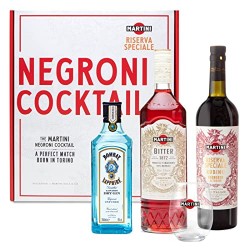 Kit Cocktail MARTINI Negroni, una Confezione Regalo con un Tumbler di Vetro MARTINI