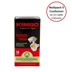 Kimbo Espresso Napoletano Caffe' In Cialde Multipack Da 5 Confezioni Da 18 Cialde Ciascuna