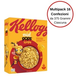 Kellogg'S Miel Pops Loops Anellini Al Miele Multipack Da 16 Confezioni Da 330 Grammi Ciascuna