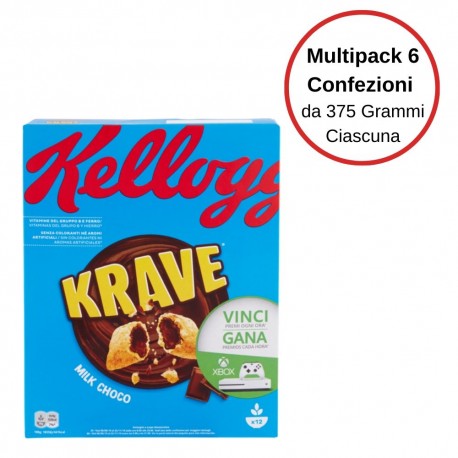 Kellogg'S Krave Milk Choco Multipack Da 6 Confezioni Da 375 Grammi Ciascuna