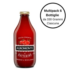 Agromonte Salsa Pronta di Pomodoro Datterino Multipack Da 6 Bottiglie Da 330 Grammi Ciascuna