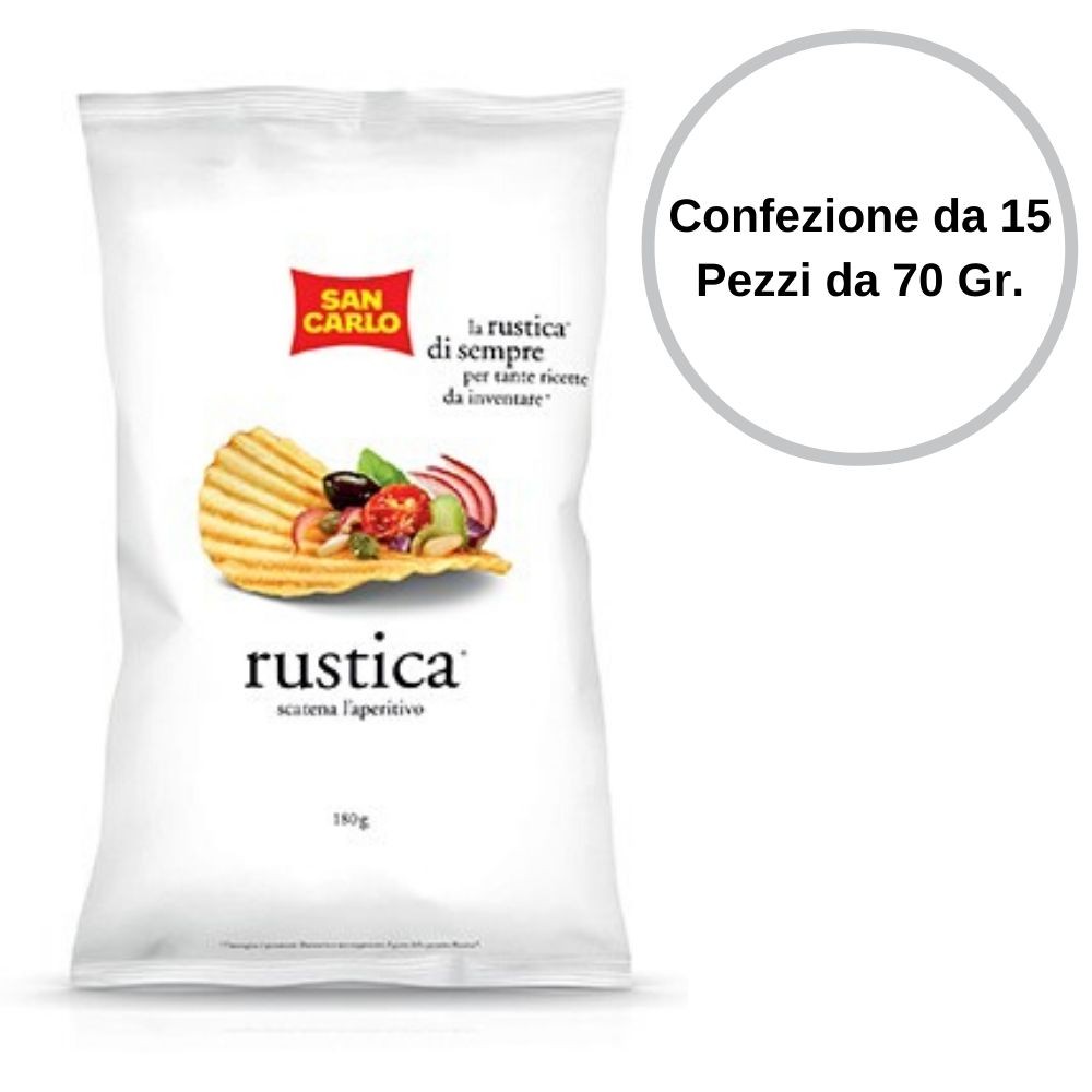 Patatine San Carlo Rustica Confezione da 15 Pezzi da 70 grammi - Buonitaly