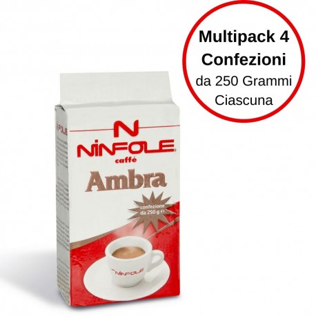 Caffè Ninfole Ambra Confezioni 4 x 250 grammi Miscela Ricca e Cremosa