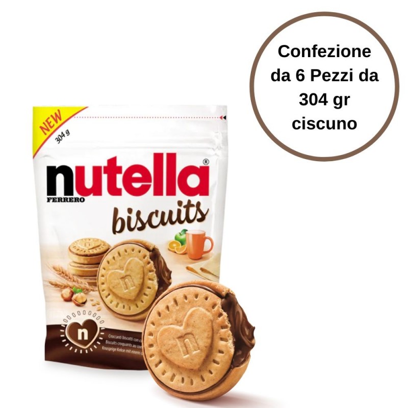 Nutella Biscuits Biscotti ripieni di Nutella Confezione da 6 pezzi da 304  gr - Buonitaly