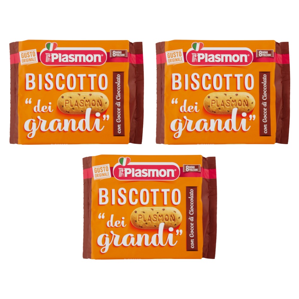 Plasmon Biscotto dei Grandi con Gocce di Cioccolato 3 Confezioni Da 270  grammi - Buonitaly
