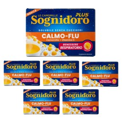 Sognid'Oro Plus Calmo Flu Camomilla e Vitamina C Benessere Respiratorio 6 Pezzi