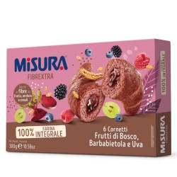 Misura Fibrextra Cornetti Integrali Frutti di Bosco, Barbabietola e Uva Confezione 6 Pezzi
