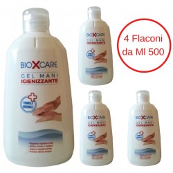 Gel mani igienizzante Bioxcare 4 Flaconi da Ml 500 ognuno Formula originale