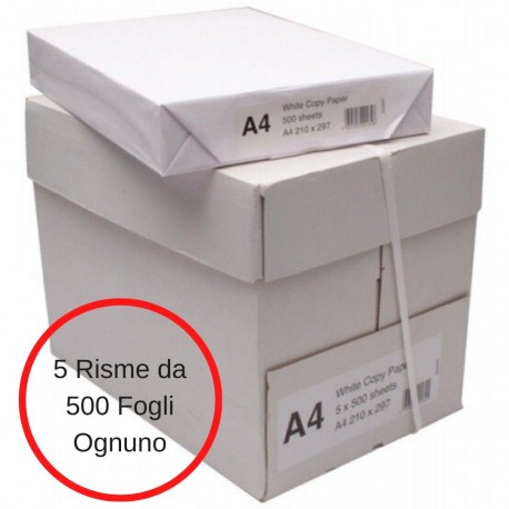 Virsus 500 Fogli di carta A4 fogli bianchi A4, 1 risma per fotocopiatrici  stampanti in ufficio