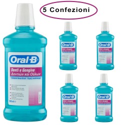 Oral B Colluttorio Denti & Gengive con Cetilpiridino Cloruro 5 Confezioni da 500 Milliliters