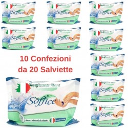 Salviettine Igienizzanti Mani Soffice 10 confezioni da 20 Salviette 