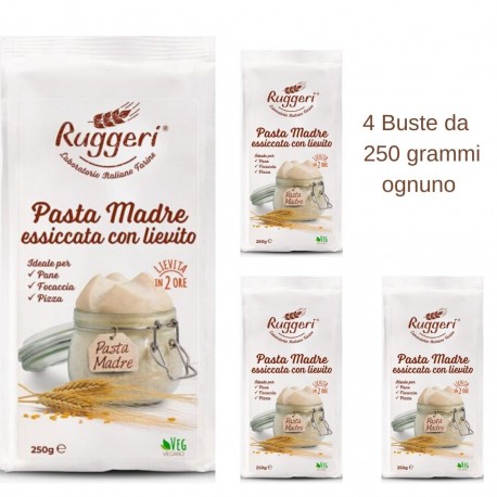 Pasta Madre Essiccata Con Lievito Ruggeri 4 Buste da Grammi 250 Ognuno