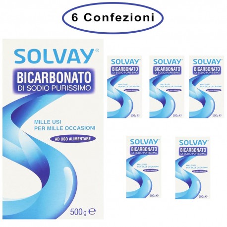 Solvay Bicarbonato di Sodio Purissimo Milleusi Casa & Igiene Personale 6 Confezioni da 500 Grammi