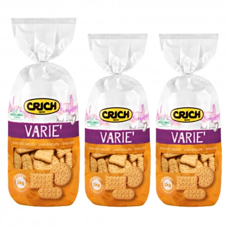 Crich Varie Biscotti Secchi Assortiti 3 Sacchetti da 1 kg