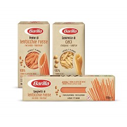 Barilla Pasta di Legumi Spaghetti di Lenticchie Rosse, Ricche di Fibre e Proteine, Senza glutine, 250 gr + Pasta d Legumi Casere