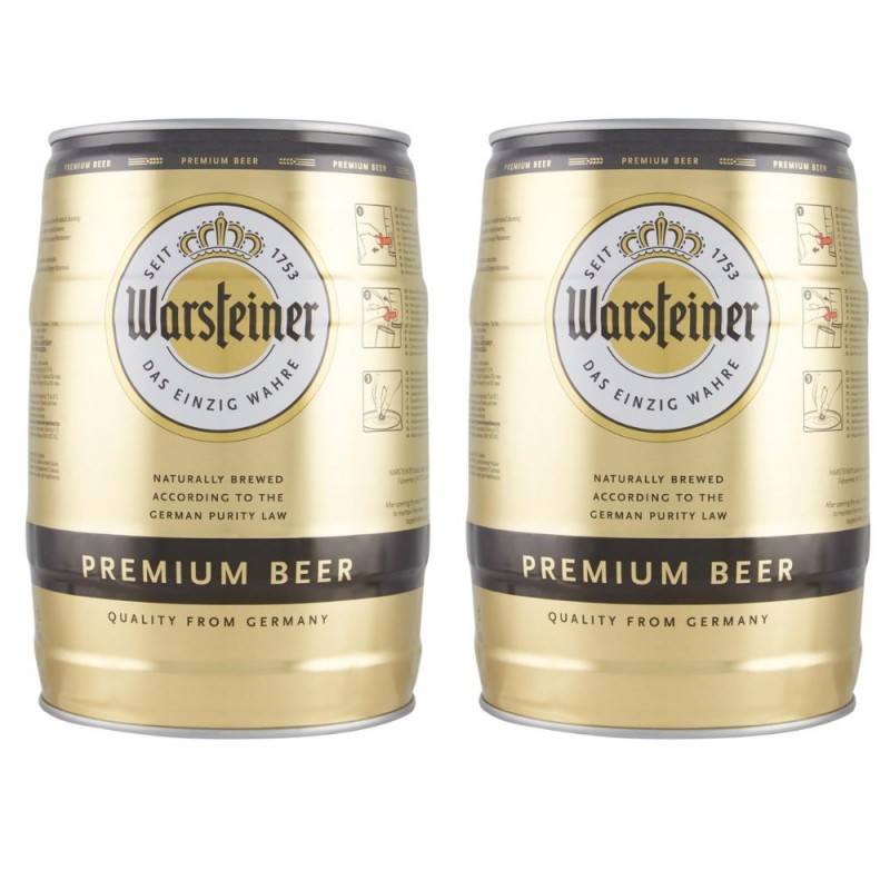 Warsteiner Premium Beer Birra 2 Fusti Barilotto da 5 litri Ognuno -  Buonitaly
