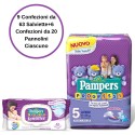 Pampers Progressi Pannolini 5 Junior 6 Confezioni + Sensitive Salviette