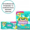 Pampers Baby Dry 2 Mini Pannolini 6 Confezioni + Baby Fresh Salviette