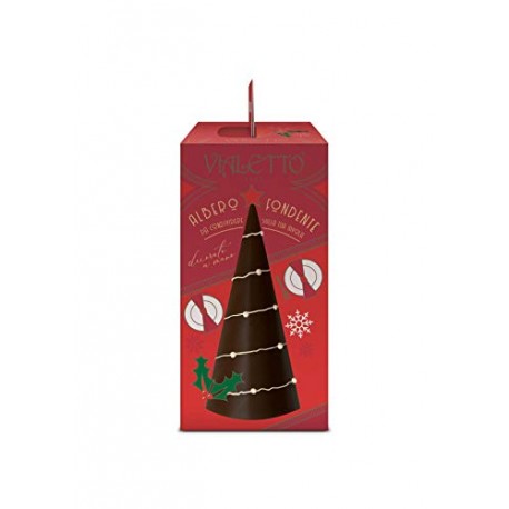VIALETTO Albero Fondente | Albero di Natale al Cioccolato Fondente | Decorato a Mano | Confezione da 350 grammi