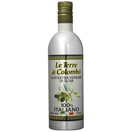 Le Terre di Colombo - Olio extravergine d'oliva 100% italiano, bottiglia in alluminio, 0,75 litri