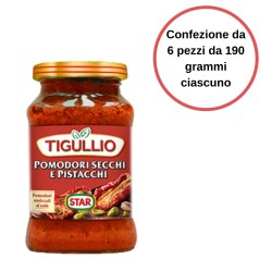 Tigullio Pesto Pomodori Secchi e Pistacchi Confezione da 6 pezzi da 190 grammi